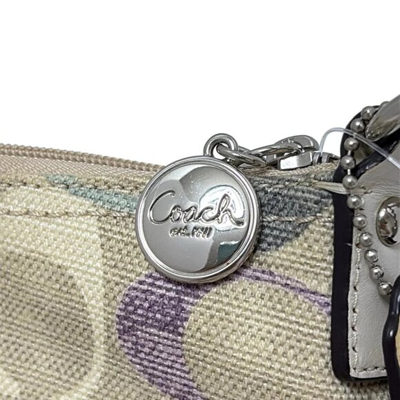 COACH Optic Signature - Beige Cream Multi PVC Leather Shoulder Bag - Picture 7 of 9